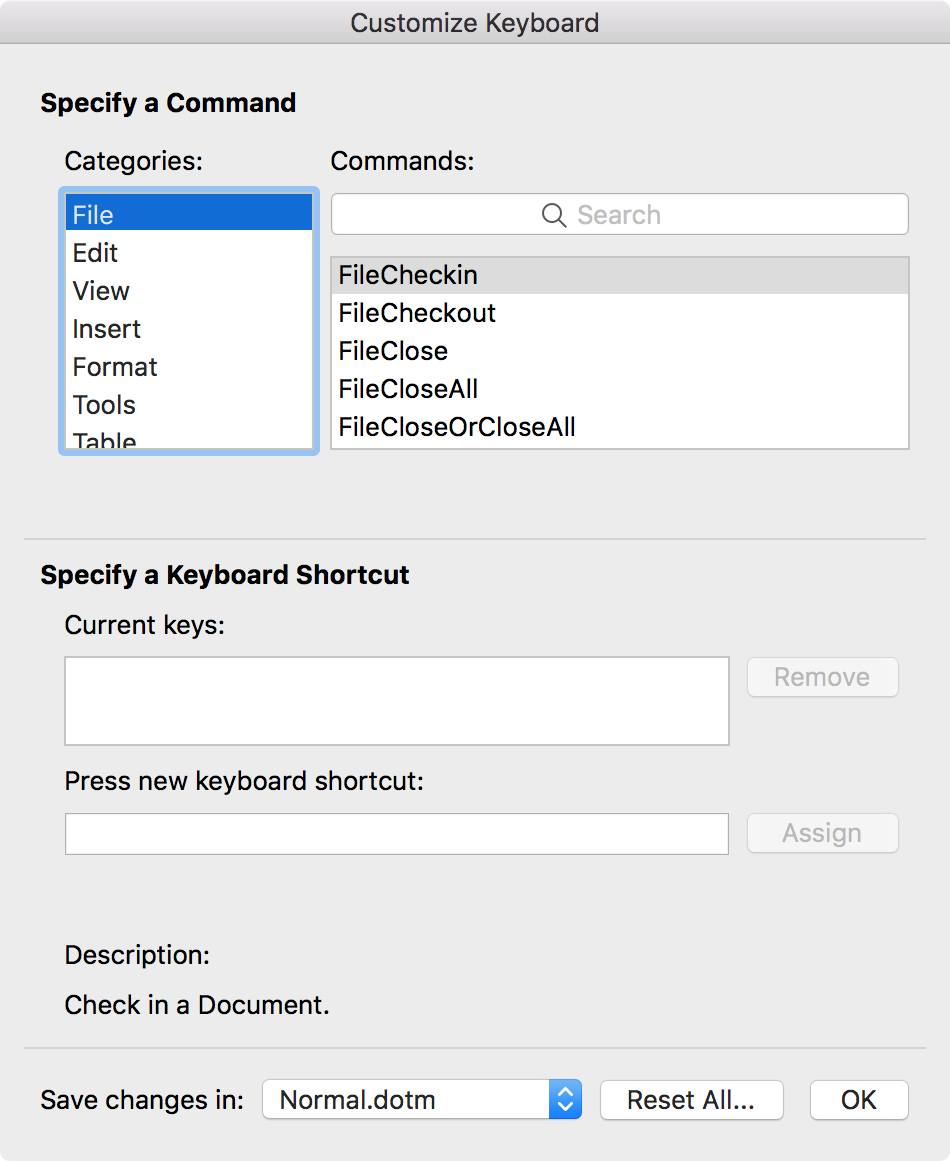 setup custom keyboard short cut for mac os x